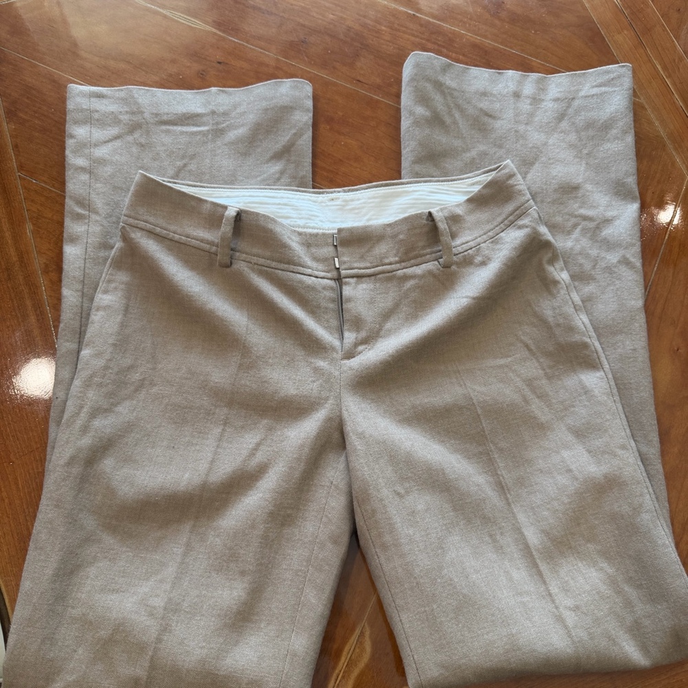 Banana Republic Martin Fit Taupe Wool Blend Straight Leg Dress Pants Size 4